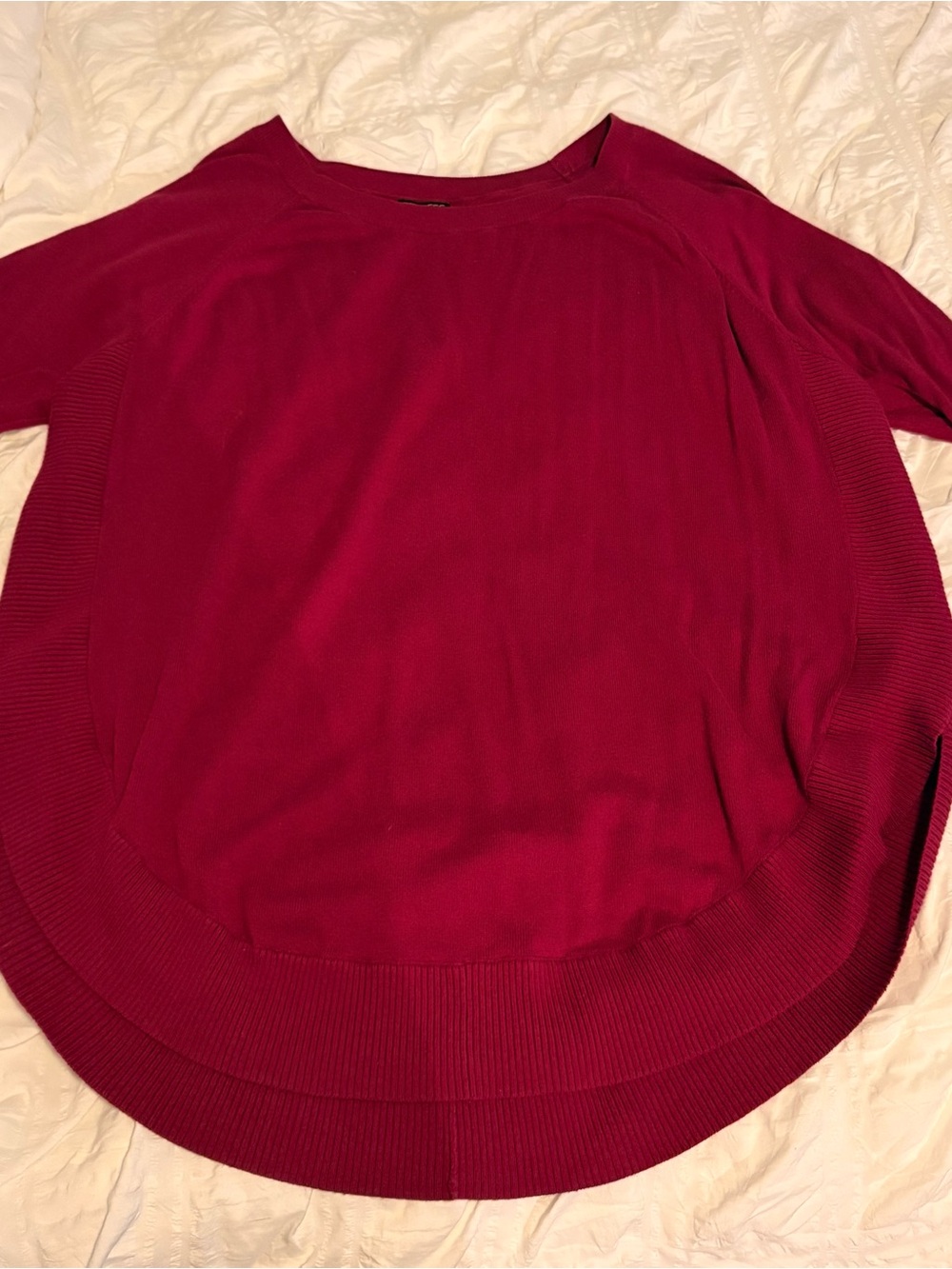 Express Fuschia Rounded Hem Sweater